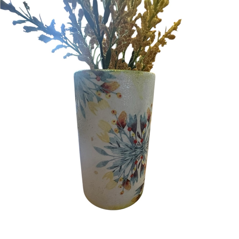 Hand crafted owl vase with flowers - Picture 2 of 3